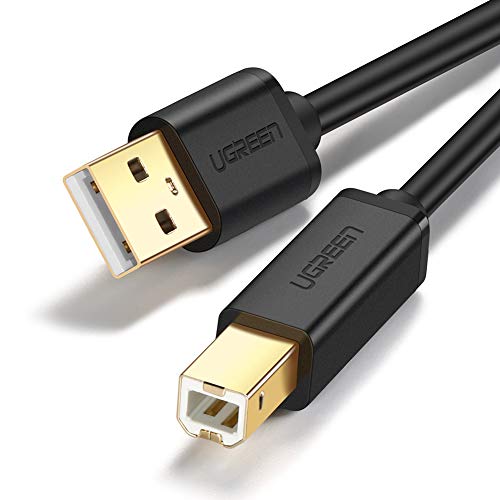 Book Cover UGREEN USB Printer Cable USB 2.0 Type A Male to Type B Male Printer Scanner Cable Cord High Speed for Brother, HP, Canon, Lexmark, Epson, Dell, Xerox, Samsung etc and Piano, DAC (10 Feet)