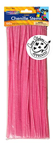 Book Cover Creativity Street Chenille Stems/Pipe Cleaners 12 Inch x 6mm 100-Piece, Pink