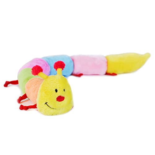 Book Cover ZippyPaws - Colorful Caterpillar Squeaky Stuffed Plush Dog Toy - Deluxe Squeakers