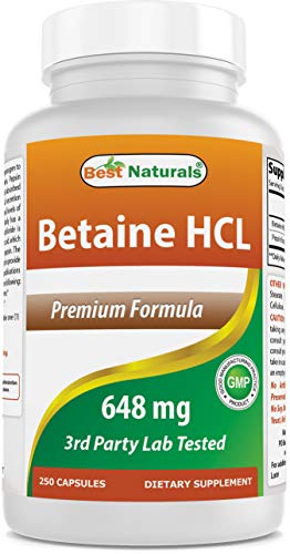 Book Cover Best Naturals Betaine HCL 648 mg 250 Capsules