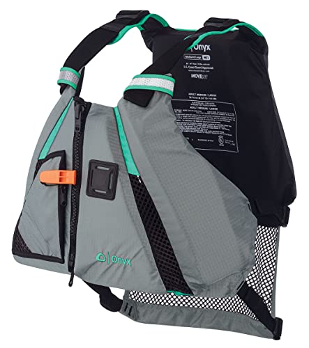 Book Cover Onyx 122200-505-020-15 MoveVent Dynamic Paddle Sports Life Vest, X-Small/Small, Aqua