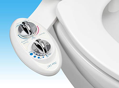 Book Cover Luxe Bidet Neo 185 (Elite Series) - Self Cleaning Dual Nozzle - Fresh Water Non-Electric Mechanical Bidet Toilet Attachment w/ Strong Faucet Valves and Metal Hoses (white and white)