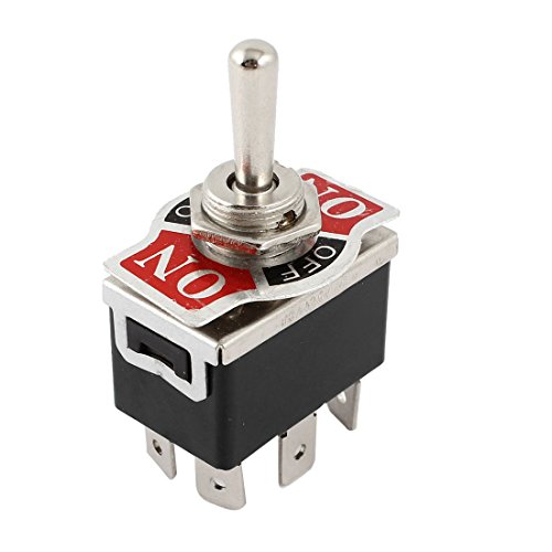 Book Cover uxcell Vehicle Black 6 Pin 3 Position Momentary On/Always Off/Momentary On DPDT Toggle Switch 125V 15A
