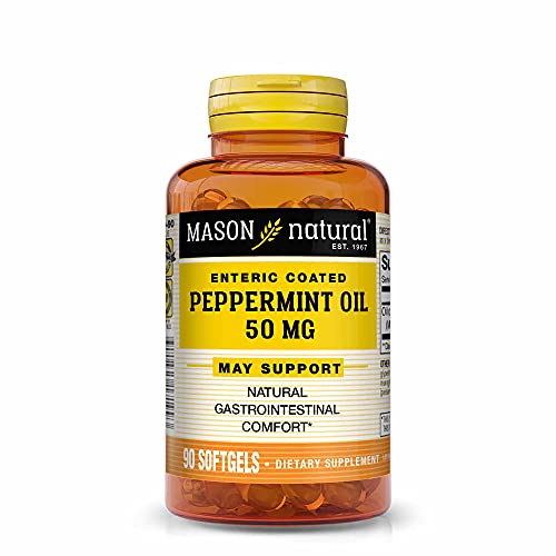 Book Cover MASON NATURAL Peppermint Oil 50 mg Enteric Coated - Natural Gastrointestinal Comfort, Supports a Healthy Gut, Bowel Soothing Dietary Supplement, 90 Softgels.
