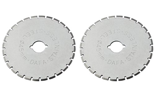 Book Cover Dafa 45mm Skip Blades for Rotary Cutters, 2 Perforating Rotary Cutter Blades Per Pack, Fits Most Rotary Cutters