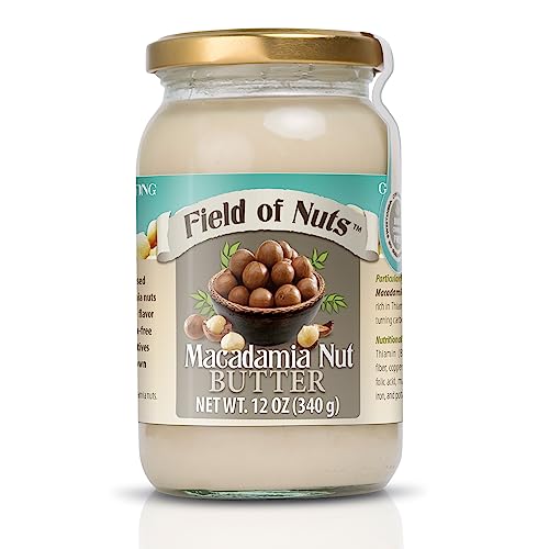 Book Cover Field of Nuts Inc. Macadamia Nut Butter | Raw and Without Any Additives or Sugar | Made from Macadamia Nuts | Perfect Keto Diet Snack - 12 Oz