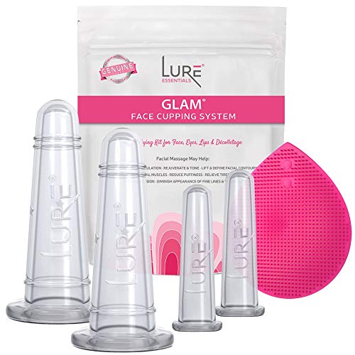 Book Cover Lure Essentials GLAM Face Cupping Set Facial Set with Silicone Brush | Anti-Aging Face Lift Cupping Massage | FREE PDF Book for Professional and Home Use