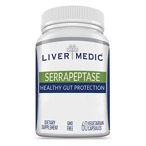 Book Cover Serrapeptase Pure Digestive Enzymes (Enteric Coated) â€“ Premium Healthy Gut Protection & Liver Support â€“ Non-GMO, Vegan Liver Supplement for Gut Health â€“ Enzymes for Digestion & Tissue Support (60 Capsules)