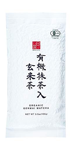 Book Cover Ocha & Co. Premium Organic Japanese Genmaicha Matcha Roasted Brown Rice Blend Green Tea 100g 3.5oz.