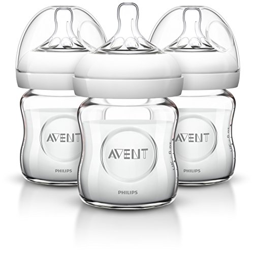 Book Cover Philips Avent Natural Glass Baby Bottles, 4 Ounce (Pack of 3)