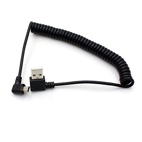 Book Cover Rerii 1 Meter Length 90 Degree Spring Mini USB Cable, High Speed USB 2.0 Type A to Mini-B Cable 3 Feet, Work with external hard drives, GPS, game controllers, digital cameras, or camcorders equipped with the USB Mini-B port