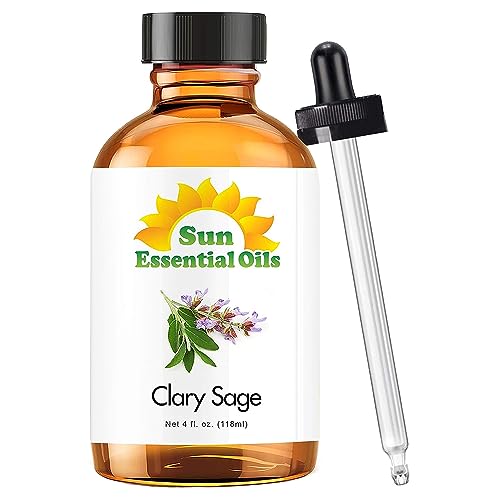 Book Cover Sun Essential Oils 4oz - Clary Sage Essential Oil - 4 Fluid Ounces