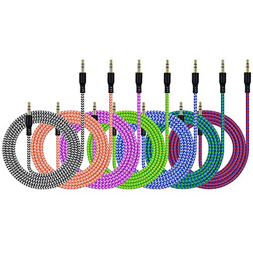 Book Cover AUX Cable Hi-Fi Sound, UMECORE 7Pack 3Ft Nylon Braided 3.5mm Male to Male Auxiliary Audio Cord for Car Home Stereos iPad, iPhone, iPod, Galaxy Android Phones, Sony Beats Headphone, MP3 Players