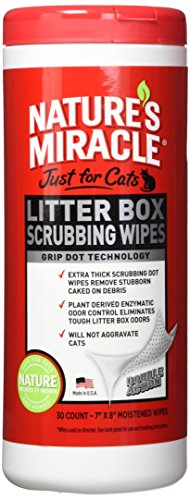 Book Cover Nature's Miracle Just for Cats Litter Box Scrubbing Wipes, 30 Count (NM-5574)