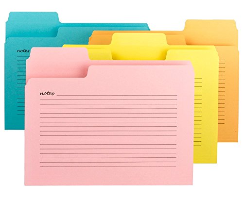 Book Cover Smead SuperTab Notes Folder, Oversized 1/3-Cut Tabs, Letter Size, Assorted Colors, 12 per Pack (11650)