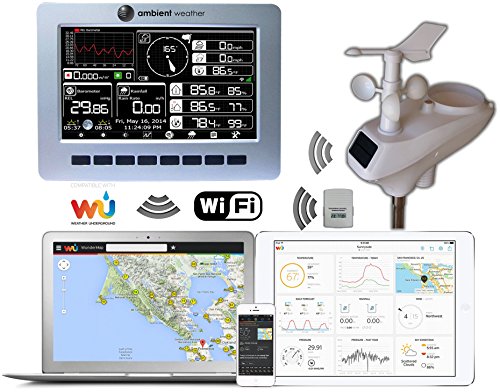 Book Cover Ambient Weather WS-1001-WIFI Observer Solar Powered Wireless WiFi Weather Station w/Solar Radiation & UV - Compatible with Alexa & Google Assistant