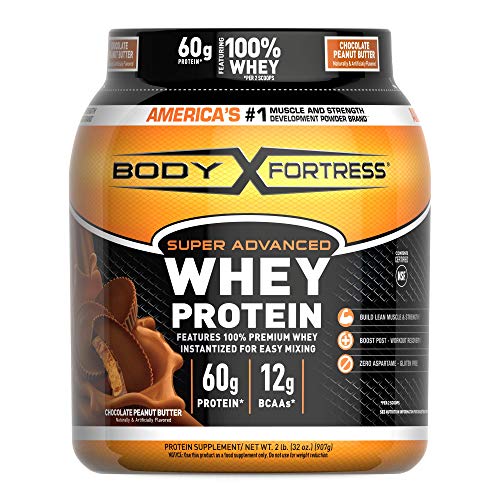 Book Cover Body Fortress Whey Protein Powder, Chocolate Peanut Butter Flavored, Gluten Free, 60 G Protein Per Serving, 2 Lbs