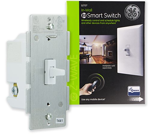 Book Cover GE Z-Wave Wireless Smart Lighting Control Light Switch, Toggle Style, On/Off, In-Wall, White, Repeater & Range Extender, Zwave Hub Required- Works with SmartThings Wink and Alexa, 12727