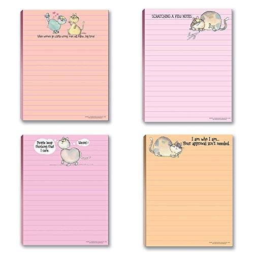 Book Cover Funny Cat Theme Pads - 4 Assorted Kitty Note Pads