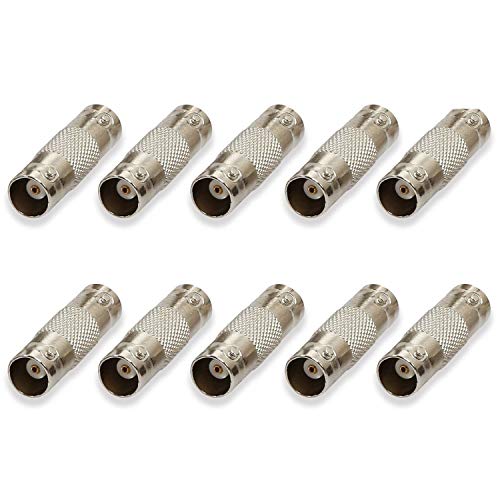 Book Cover wsdcam 10 Pack BNC Connectors - BNC Female to Female Coupler Jack Straight Convert Connector BNC Adapter for CCTV Security Camera