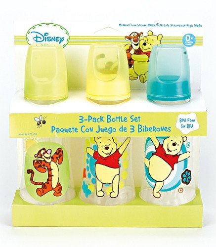 Book Cover Winnie The Pooh Three Pack Deluxe Baby Bottle Set