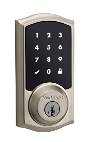 Book Cover Kwikset 99160-002  916 Z-Wave SmartCode Touchscreen Electronic Deadbolt, Featuring SmartKey in Satin Nickel, Works with Alexa via SmartThings, Wink, or Iris