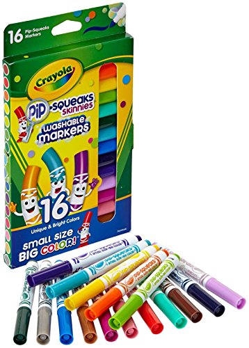 Book Cover Crayola Washable Pip-Squeaks Skinnies Markers 16-Count per Pack (1-Pack)