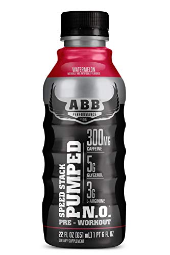 Book Cover American Body Building (ABB) Speed Stack Pumped N.O, Pre-Workout Energy Shake, High Caffeine and Performance with Zero Sugar, Watermelon Flavored, Ready to Drink 22 oz Bottles, 12 Count