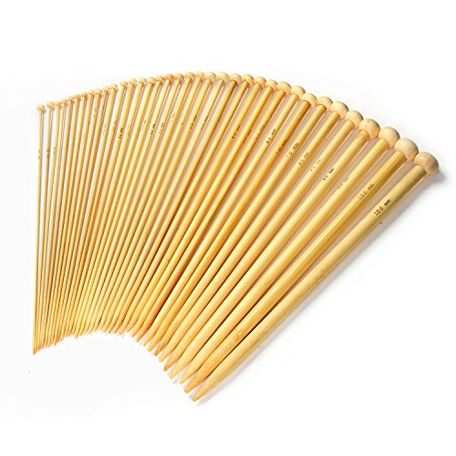 Book Cover LIHAO 36 PCS Bamboo Knitting Needles Set (18 Sizes From 2.0mm to 10.0mm)