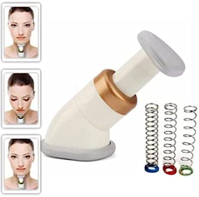 Book Cover Neckline Slimmer & Toning Massager System, Double Chin Remover Facial Neck Line Exerciser Chin Massager, Face Lift Thin Jawline Double Chin Reducer, 100 Pcs Cotton Swabs, Workout for Men and Women