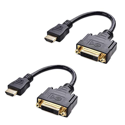 Book Cover Cable Matters 2-Pack Bi-Directional HDMI to DVI Male to Female, DVI to HDMI Female to Male Cable Adapter - 5 Inches