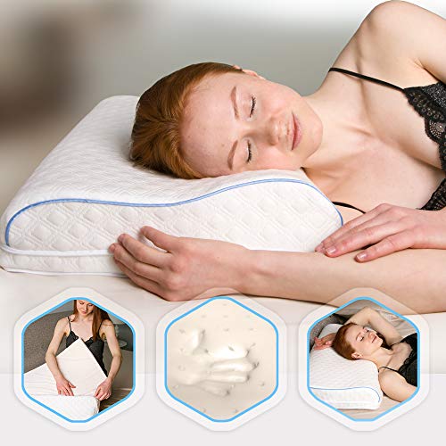 Book Cover Aeris Adjustable Memory Foam Contour Pillow For Neck Pain-Ergonomic Tempurpedic Neck Pillow For Sleeping-Orthopedic Neck Support For Best Neck Shoulder Pain Relief-Machine Washable Cover-Side Sleepers