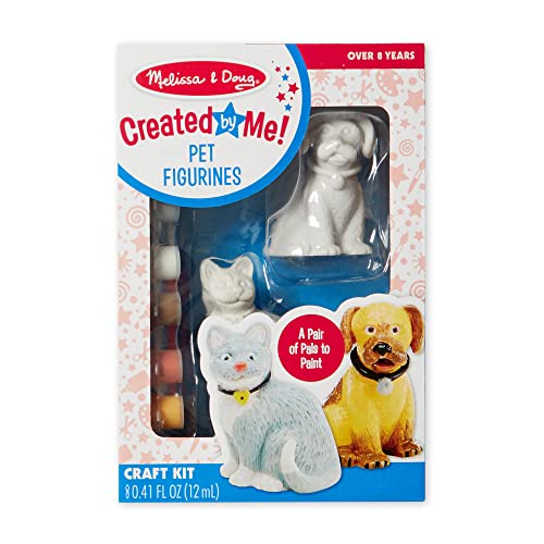 Book Cover Melissa & Doug Created by Me! Pet Figurines Craft Kit (Resin Dog and Cat, 6 Paints, Paintbrush)