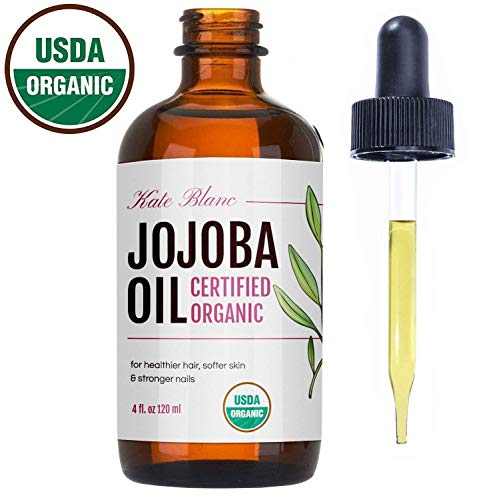 Book Cover Jojoba Oil, USDA Certified Organic, 100% Pure, Cold Pressed, Unrefined. Revitalizes Hair & Gives Skin a Radiant Youthful Look. Effective Treatment for Face, Lips, Cuticles, Stretch Marks. (4 oz)