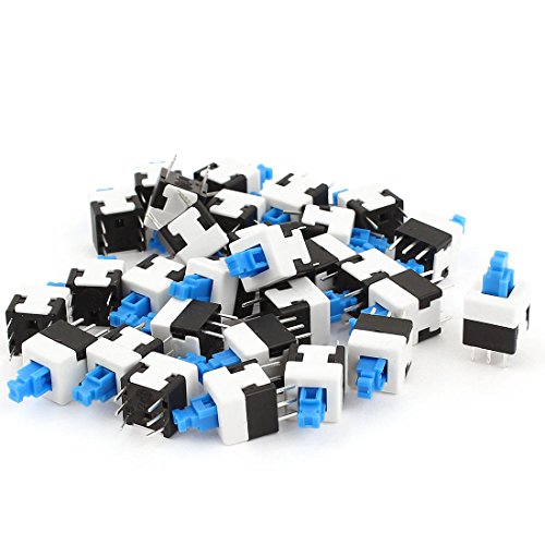 Book Cover uxcell 30 Pcs 6Pins Square 8mmx8mm Latching Type DPDT Mini Push Button Switch