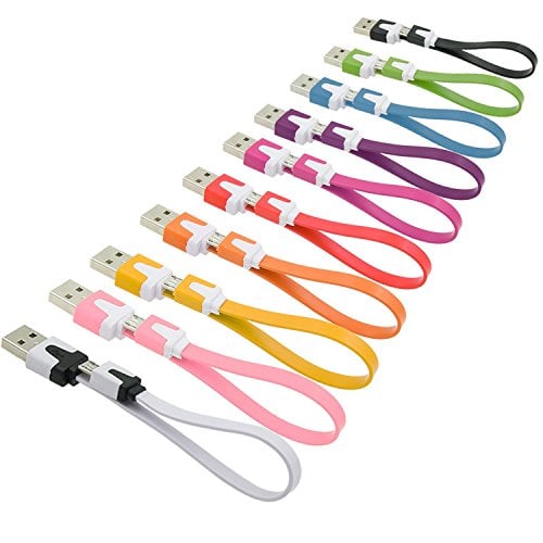 Book Cover short usb cable, OKRAY 10 Pack Colorful Micro USB 2.0 Charging Data Sync Cable Cord for Samsung, Android Phone and Tablet, Nexus, HTC, Nokia, LG, Sony, Many Digital Cameras-0.66ft (7.87 Inch)