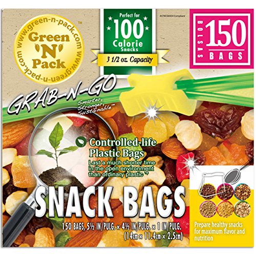 Book Cover Green'N'Pack 004149 BPA Free Premium Snacking Lifestyle Bags , 150 Count