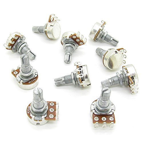 Book Cover A250k OHM Audio Pots Guitar Potentiometers 18mm Shaft Volume and Tone Controls Pack of 10