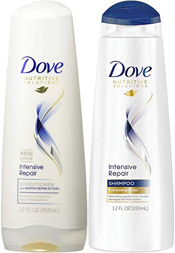 Book Cover (Duo Set) Dove Damage Therapy Intensive Repair, Shampoo & Conditioner, 12 Oz. bottles