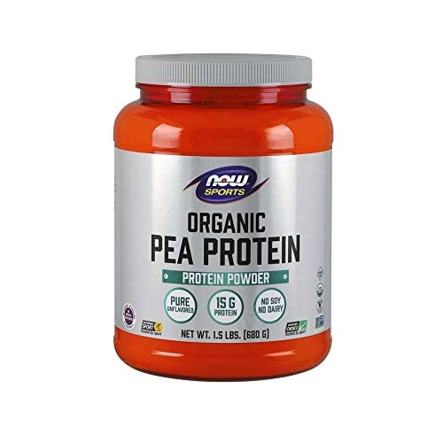 Book Cover NOW Sports Nutrition, Organic Pea Protein 15 Grams, Unflavored Powder, 1.5-Pound