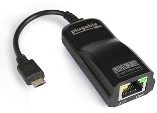 Book Cover Plugable USB 2.0 OTG Micro-B to 100Mbps Fast Ethernet Adapter Compatible with Windows Tablets, Raspberry Pi Zero, and Some Android Devices (ASIX AX88772A chipset).