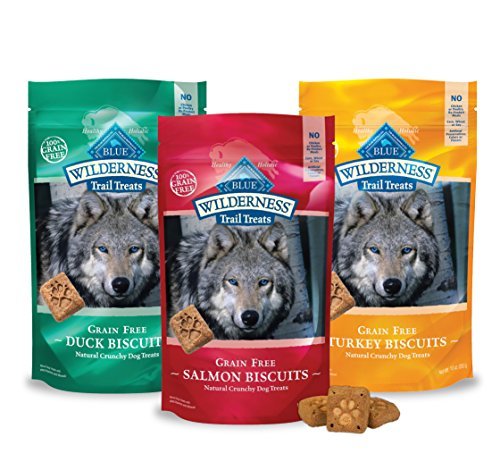 Book Cover Blue Buffalo Wilderness Dog Trail Treat Biscuits Variety Pack - Grain Free - 3 Flavors (Duck, Turkey, Salmon) - 10 oz (3 Total Bags)