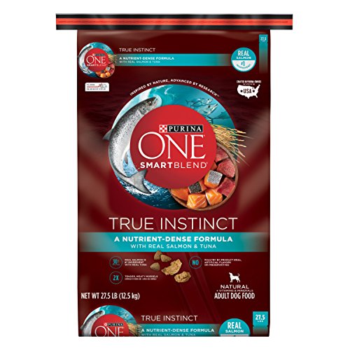 Book Cover Purina ONE High Protein Natural Dry Dog Food, SmartBlend True Instinct With Real Salmon & Tuna - 27.5 lb. Bag