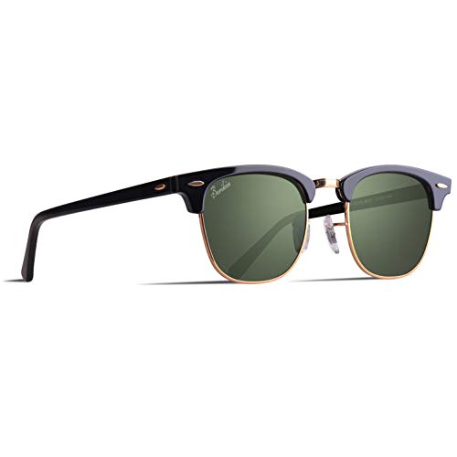 Book Cover Berikin Vintage Square Style Sunglasses For Men Women Toroise Frame Blue Flash Glass Lenses 100% UV400 Protection