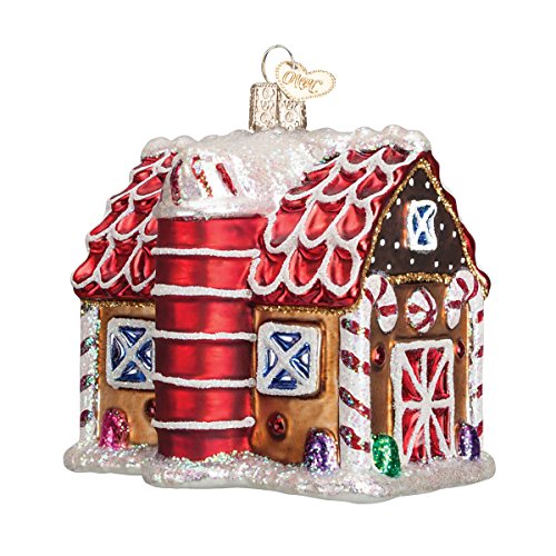 Book Cover Old World Christmas Collection Glass Blown Ornaments for Christmas Tree Gingerbread Barn