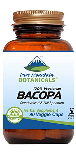 Book Cover Bacopa Monnieri Capsules - 90 Vegan Caps with Organic Bacopa & Standardized Bacopa Extract