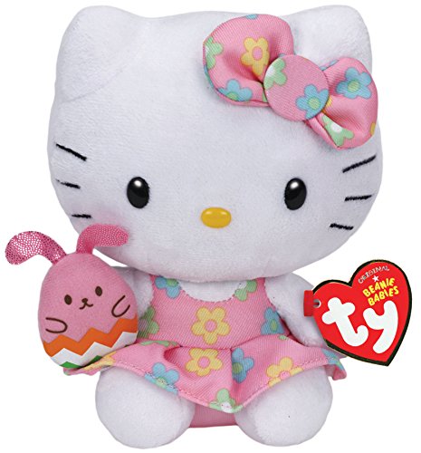 Book Cover Ty Beanie Baby HELLO KITTY FLOWER DRESS & BUNNY (Easter)