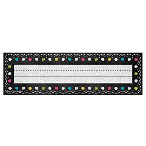 Book Cover Teacher Created Resources Chalkboard Brights Name Plates (5624) by Teacher Created Resources
