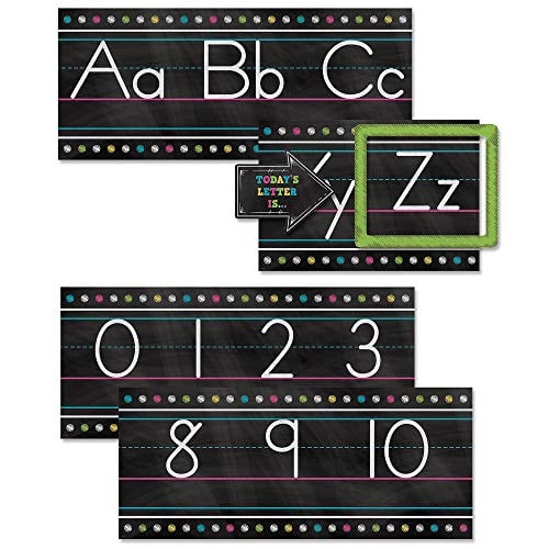 Book Cover Teacher Created Resources TCR5621 Chalkboard Brights Alphabet Line Bulletin Board St, Paper, Multi
