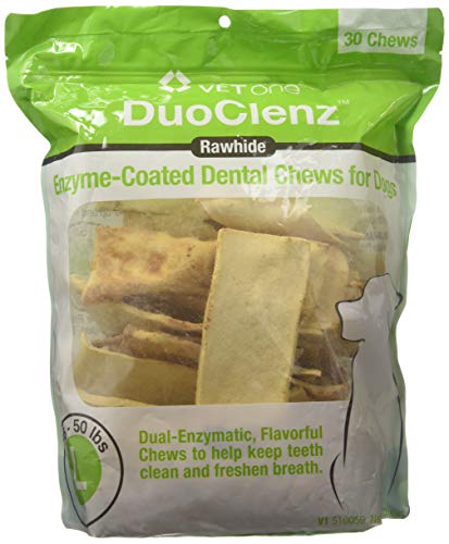 Book Cover VetOne DuoClenz Enzyme Coated Dog Dental Chews for Large Dogs - Veterinarian Formulated - 30 Count
